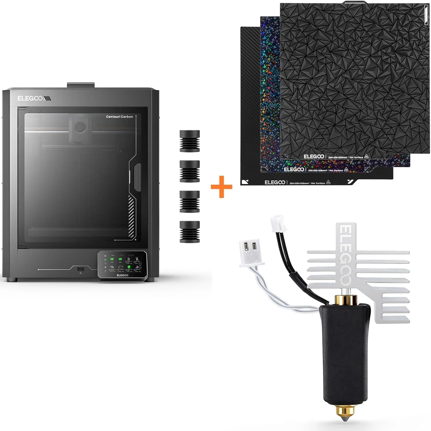 پرینتر سه بعدی Centauri Carbon به همراه بسته 3 عددی صفحه ساخت Centauri Carbon و کیت نازل اکسترودر 0.4 میلی متری برای Centauri Carbon