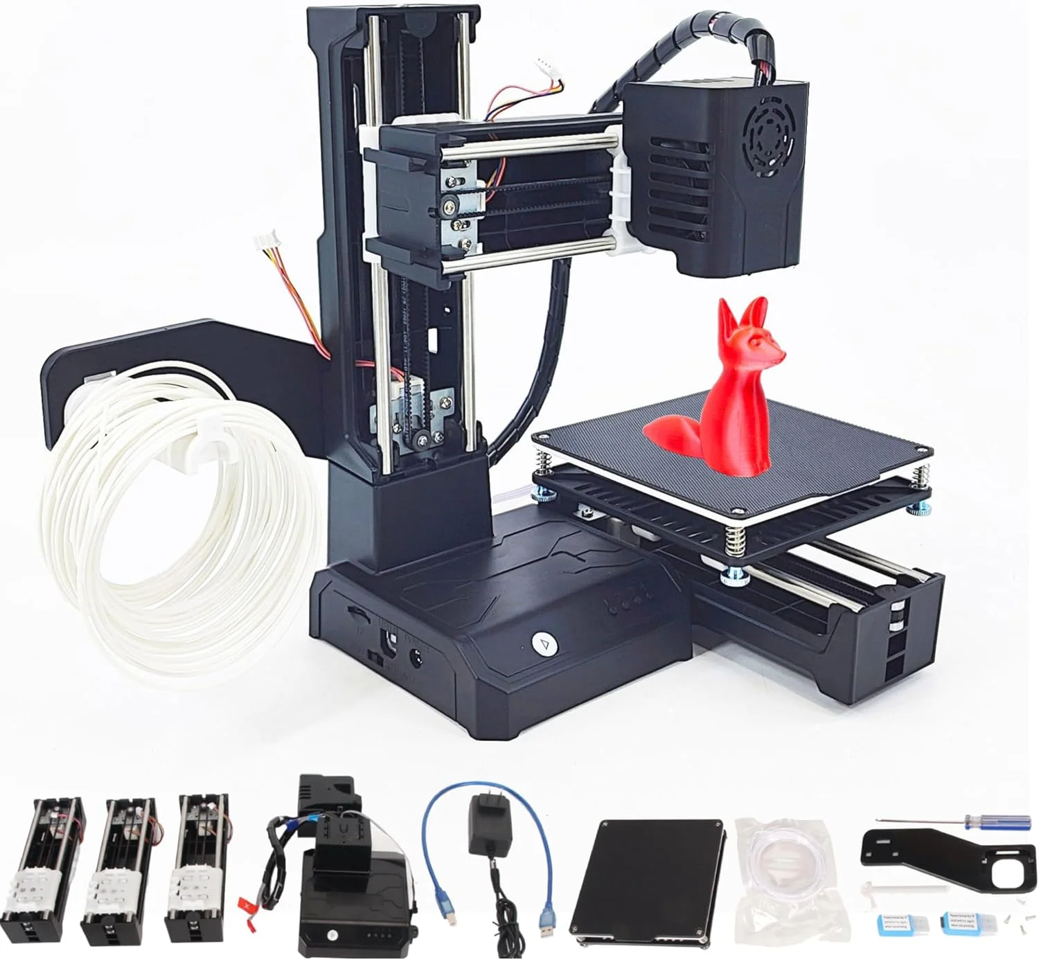 پرینتر سه بعدی مینی برای مبتدیان، پرینت روان و دقیق با گرمایش یکنواخت، مونتاژ سریع و آسان برای کودکان (دوشاخه آمریکایی)