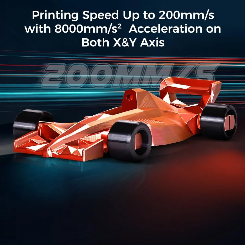 پرینتر سه بعدی ارتقا یافته Comgrow T500 با حداکثر سرعت 200 میلی متر بر ثانیه، 95% پیش مونتاژ شده، صفحه لمسی 7 اینچی Klipper، تراز خودکار 49 نقطه ای، حجم ساخت 19.68 * 19.68 * 19.68 اینچ، محورهای دوگانه Z&Y