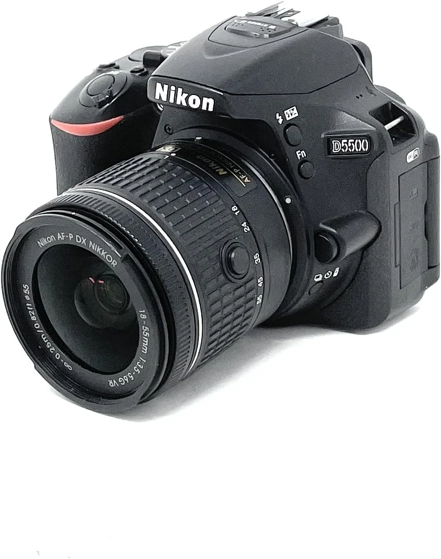 دوربین دیجیتال SLR نیکون D5500 - مشکی (24.2 مگاپیکسل، کیت لنز AF-P 18-55mm VR) صفحه نمایش 3 اینچی LCD - نسخه بین المللی