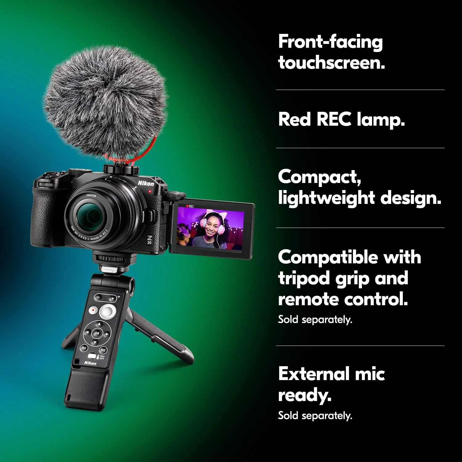 نیکون Z 30 به همراه لنز NIKKOR Z DX 16-50mm f/3.5-6.3 VR (بازسازی شده) مشکی نیکون Z 30 به همراه لنز NIKKOR Z DX 16-50mm f/3.5-6.3 VR (بازسازی شده) مشکی