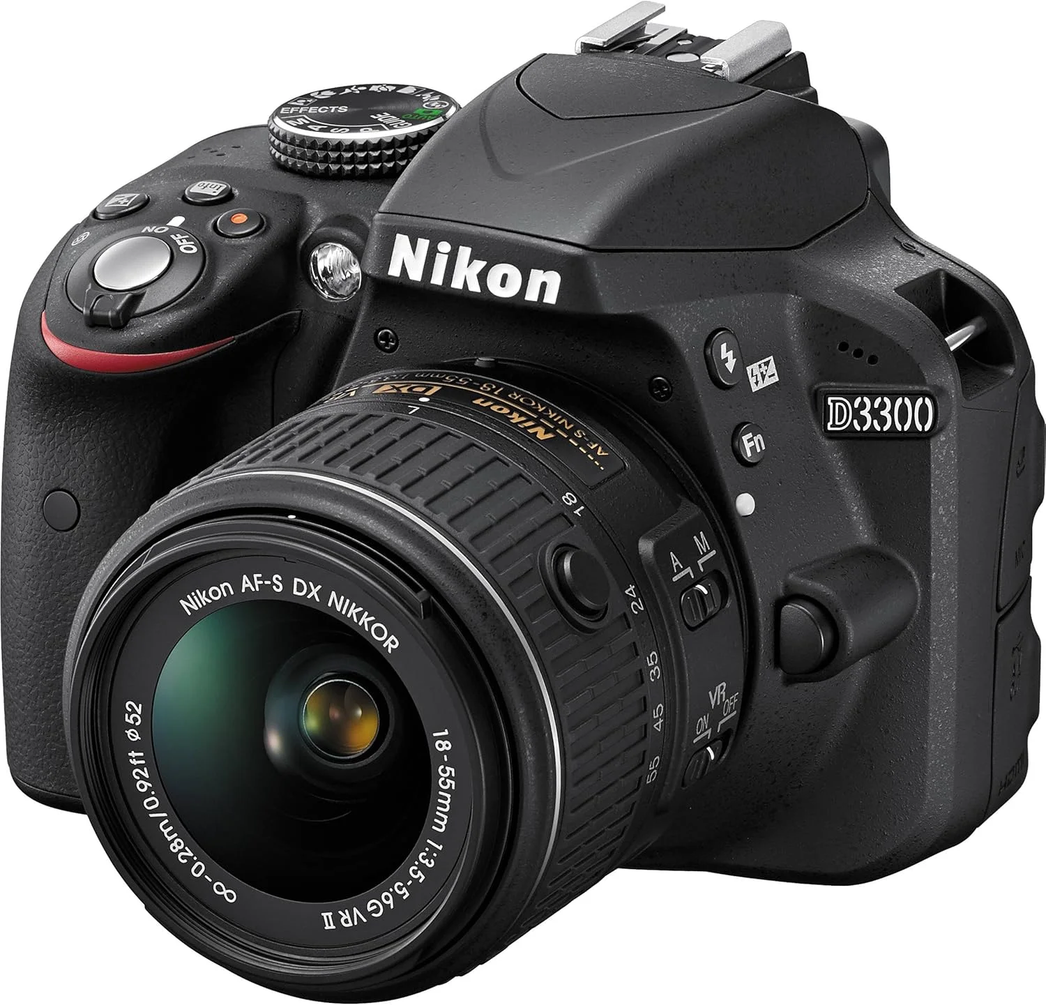 دوربین دیجیتال SLR نیکون D3300 با حسگر CMOS 24.2 مگاپیکسل به همراه لنز زوم Auto Focus-S DX Nikkor 18-55mm f/3.5-5.6G VR II (مشکی)