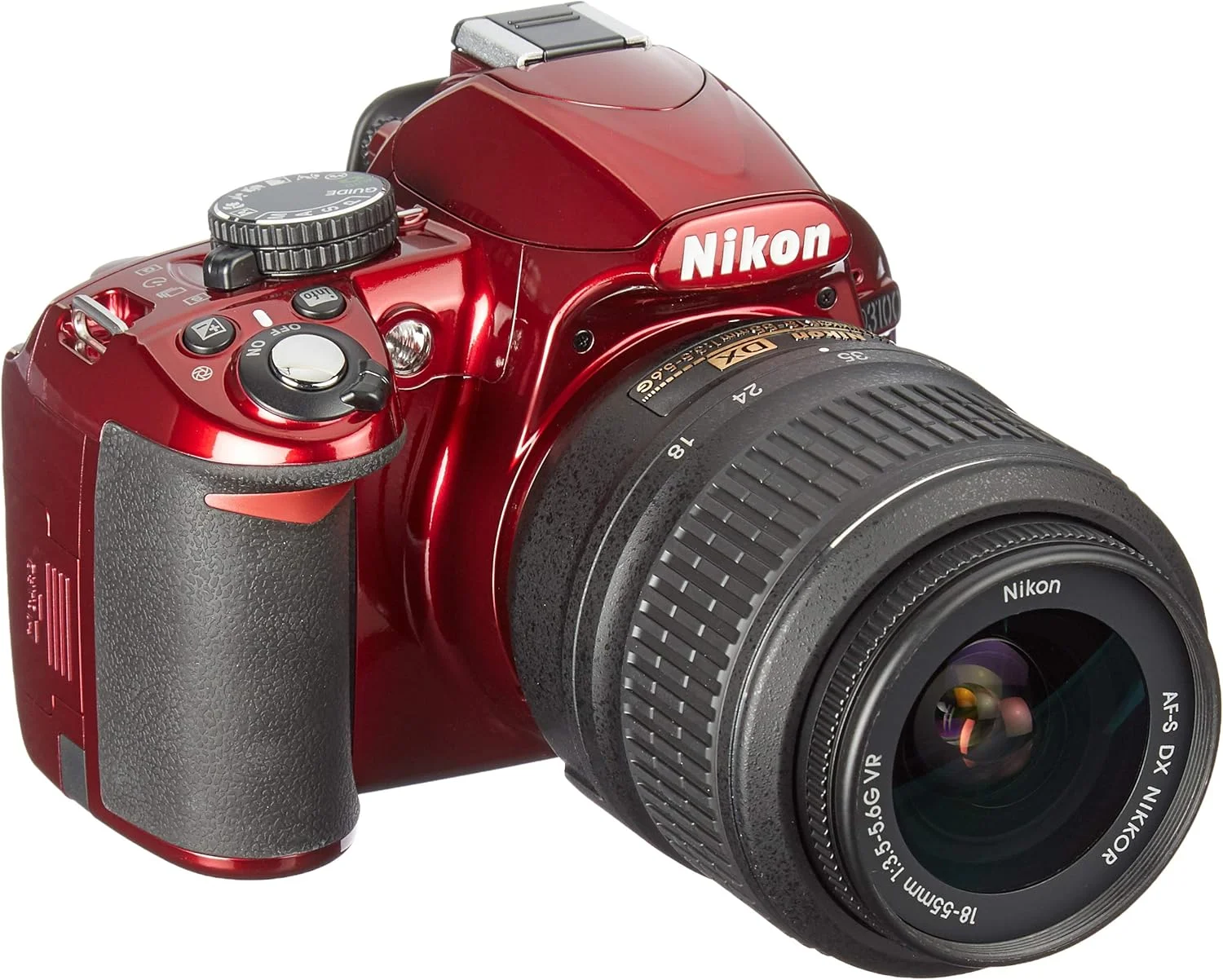دوربین دیجیتال SLR نیکون D3100 با لنز 18-55mm NIKKOR VR - قرمز (مدل بین المللی)