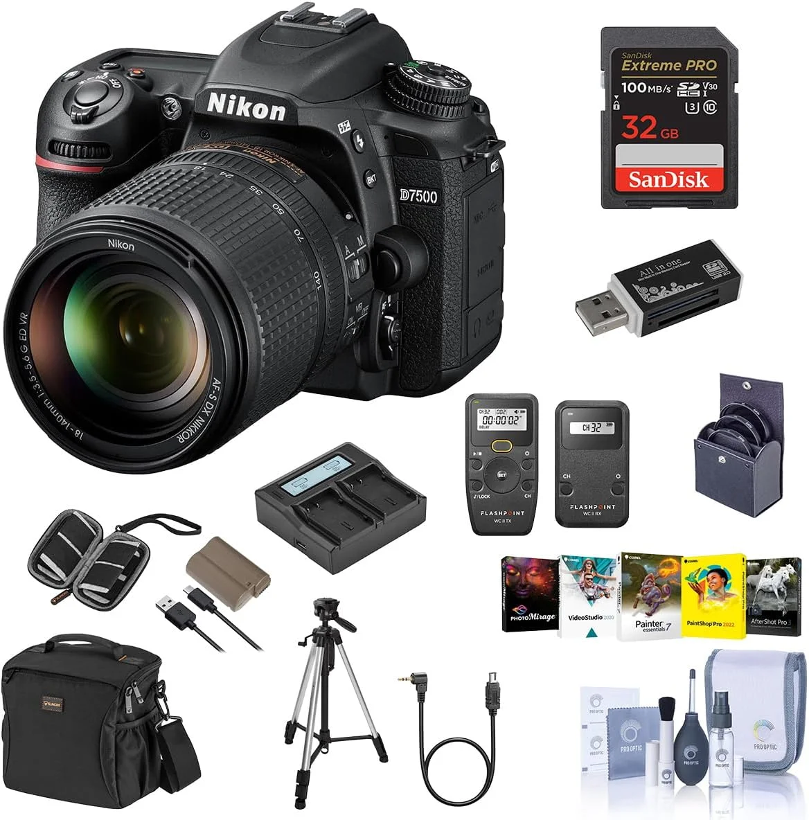 دوربین دیجیتال نیکون D7500 DSLR با لنز AF-S DX NIKKOR 18-140mm f/3.5-5.6G ED VR