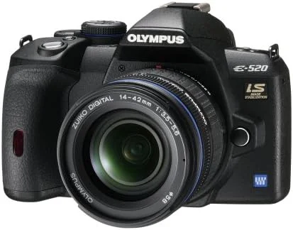 دوربین دیجیتال SLR مدل OM SYSTEM OLYMPUS Evolt E520 با حسگر 10 مگاپیکسل و لرزشگیر تصویر به همراه لنز 14-42mm f/3.5-5.6 Zuiko