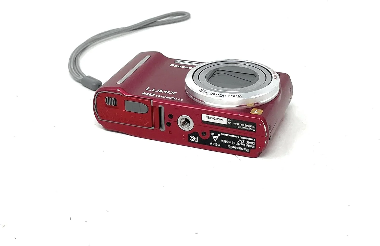 دوربین دیجیتال پاناسونیک Lumix DMC-ZS7 با حسگر 12.1 مگاپیکسل، زوم اپتیکال 12 برابر و LCD سه اینچی (قرمز)