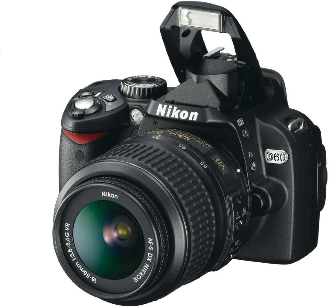 دوربین دیجیتال نیکون D60 DSLR با لنز زوم 18-55mm f/3.5-5.6G Auto Focus-S Nikkor