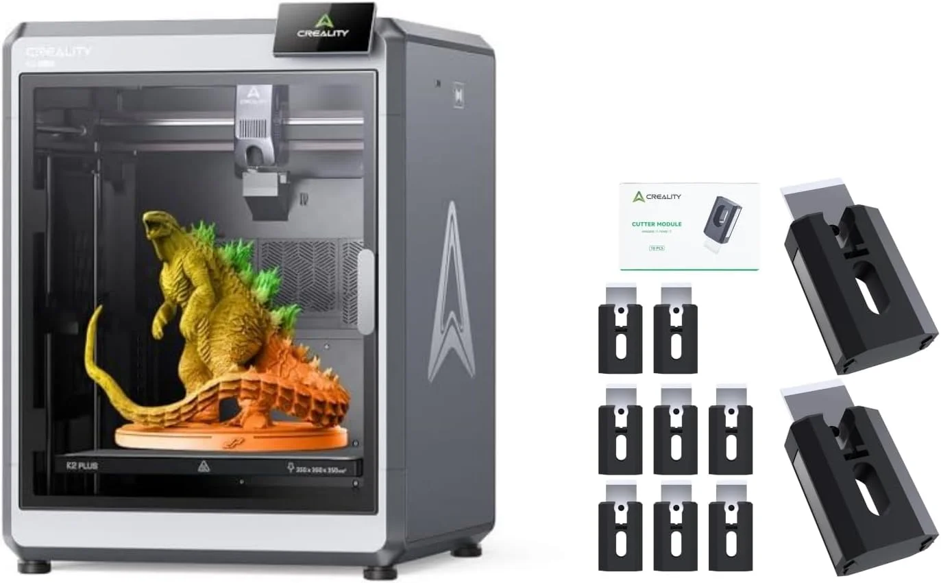 چاپگر سه بعدی Creality K2 Plus، پشتیبانی از نیازهای چاپ چند رنگ CFS، حداکثر سرعت 600 میلی متر بر ثانیه، سیستم موتور پله ای سروو، چاپ با دمای بالا 350 درجه سانتیگراد و برشگر فیلامنت K2 Plus