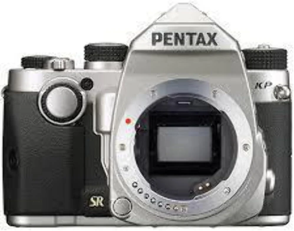 بدنه نقره ای دوربین دیجیتال SLR فوق فشرده و مقاوم در برابر آب و هوا Pentax KP با LCD 3 اینچی (نقره ای)