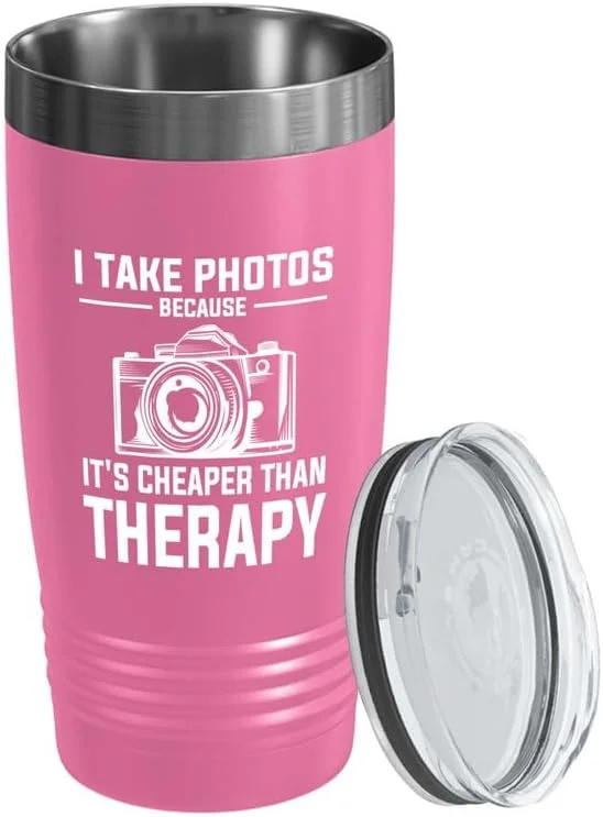 ماگ سفری وایکینگ طرح عکاس، نسخه صورتی، 590 میلی لیتر - من عکس می گیرم - فیلمبردار، عکاسی، تصاویر، فتوژورنالیست