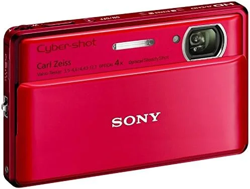 دوربین دیجیتال سونی Cyber-Shot DSC-TX100V با حسگر CMOS Exmor R با رزولوشن 16.2 مگاپیکسل، صفحه لمسی 3.5 اینچی OLED، پانورامای سه بعدی و فیلمبرداری Full HD 1080/60p (قرمز)