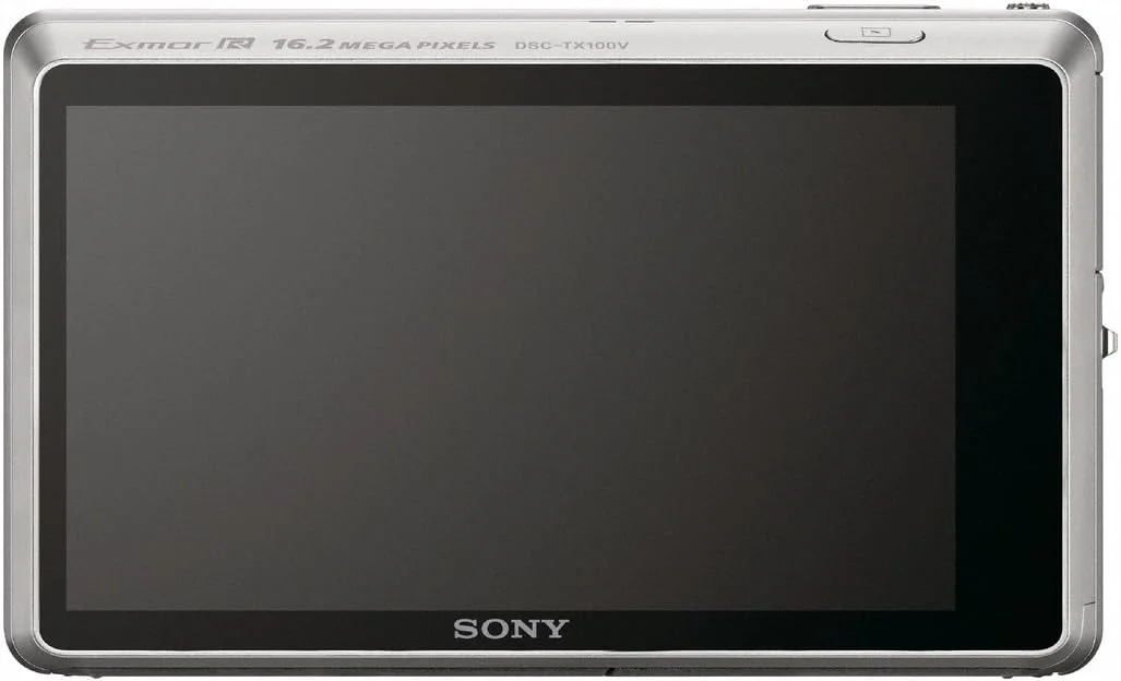 دوربین دیجیتال سونی سایبرشات DSC-TX100V با حسگر CMOS Exmor R با رزولوشن 16.2 مگاپیکسل، صفحه نمایش لمسی 3.5 اینچی OLED، پانورامای سه بعدی و فیلمبرداری Full HD 1080/60p (نقره ای)