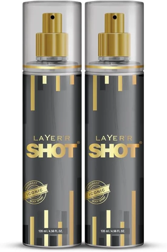 اسپری خوشبو کننده بدن مردانه لایر شات مدل آیکونیک | ماندگاری بالا (135 میلی لیتر) (بسته 2 عددی)