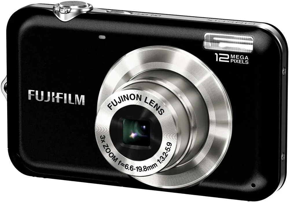 دوربین دیجیتال فوجی فیلم FinePix JV100 با حسگر 12 مگاپیکسل، زوم اپتیکال 3 برابر و LCD 2.7 اینچی (مشکی)