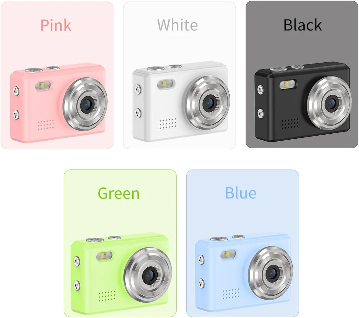 دوربین انگشتی کوچک مناسب تمام سنین، قابل حمل و سرگرم کننده، قابل اتصال به کامپیوتر و تلفن همراه، همراه با کارت TF (سفید)