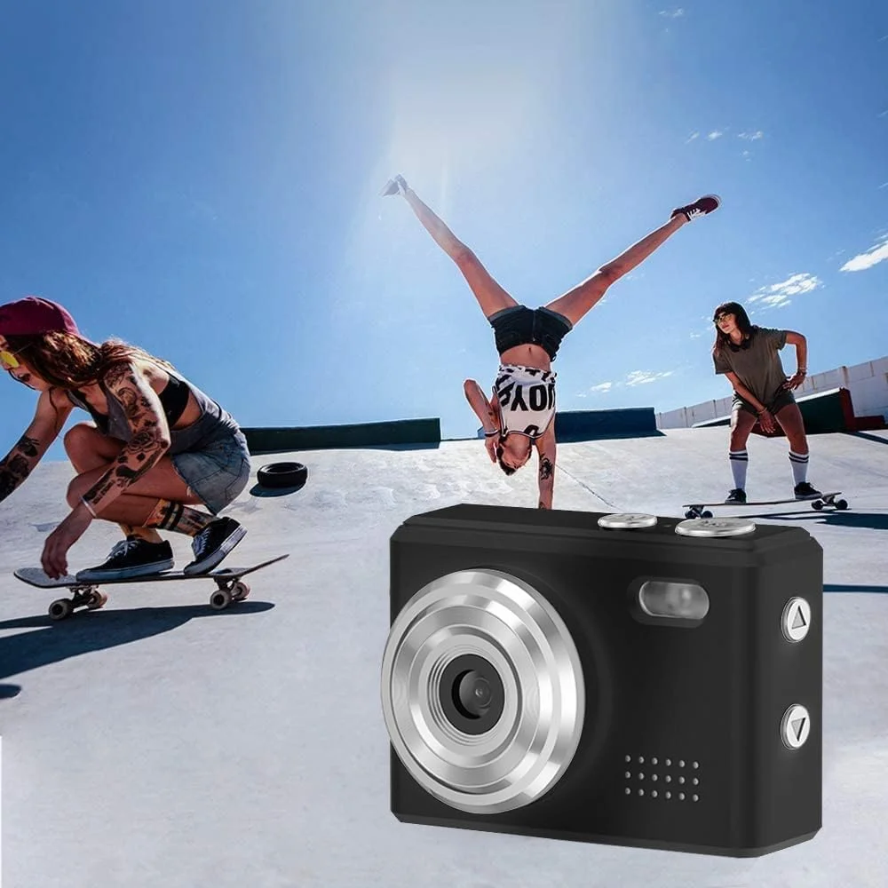 دوربین انگشتی کوچک مناسب همه سنین، قابل حمل و سرگرم کننده، قابل اتصال به کامپیوتر و تلفن همراه، همراه با کارت TF (مشکی)