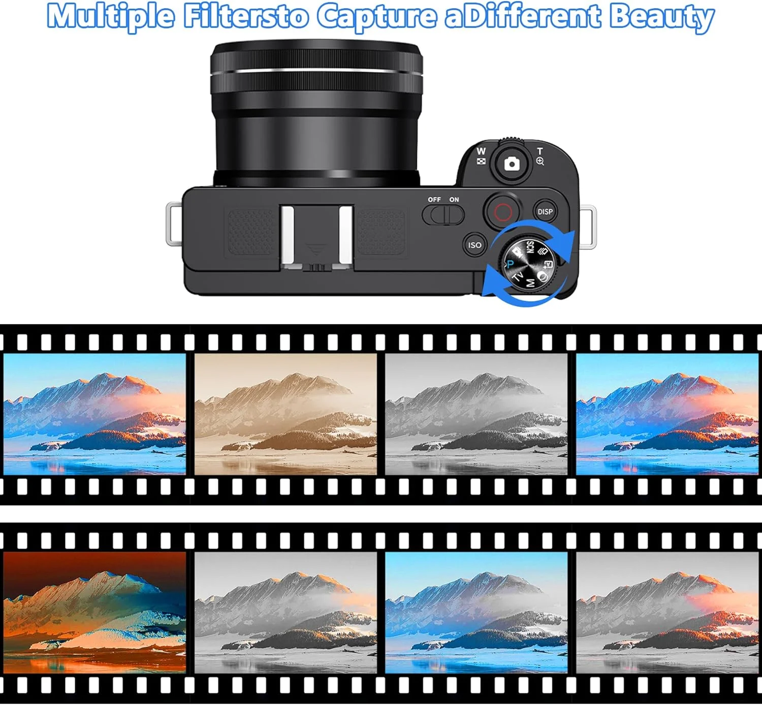 دوربین عکاسی با زوم اپتیکال 12X: دوربین دیجیتال 4K با حسگر 1/2.8 اینچی و فوکوس خودکار، دارای وای فای داخلی و کارت حافظه 64 گیگابایتی