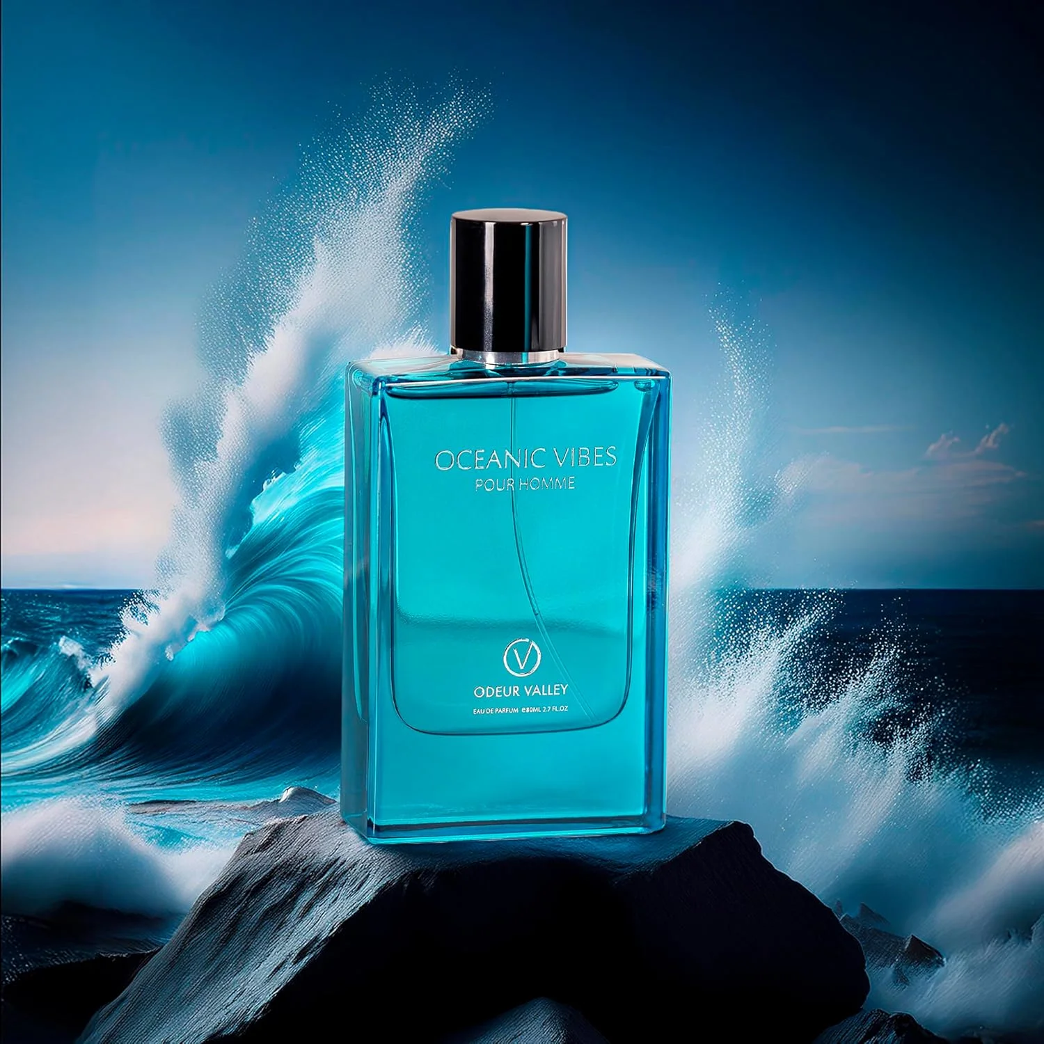 ادکلن مردانه اقیانوسی 80 میلی لیتر، عطر با غلظت بالا، رایحه تازه و اقیانوسی برای مردان