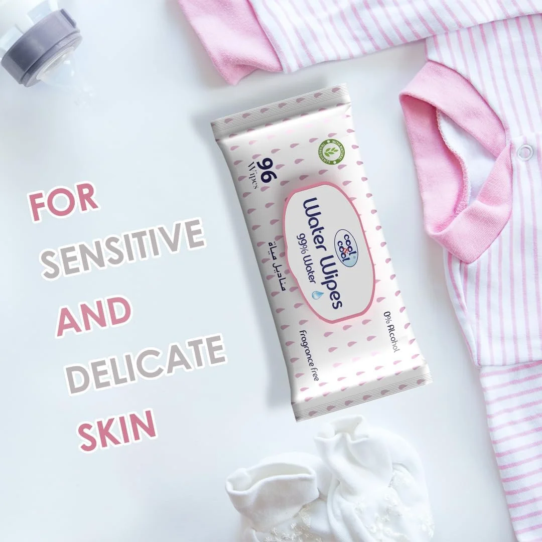 دستمال مرطوب کودک کول اند کول مدل AquaWipes بسته 96 عددی (بسته 10 تایی + 2 عدد رایگان) - 99% آب خالص، فاقد الکل، فوق العاده ملایم، بدون عطر، مواد طبیعی 1152 عدد دستمال