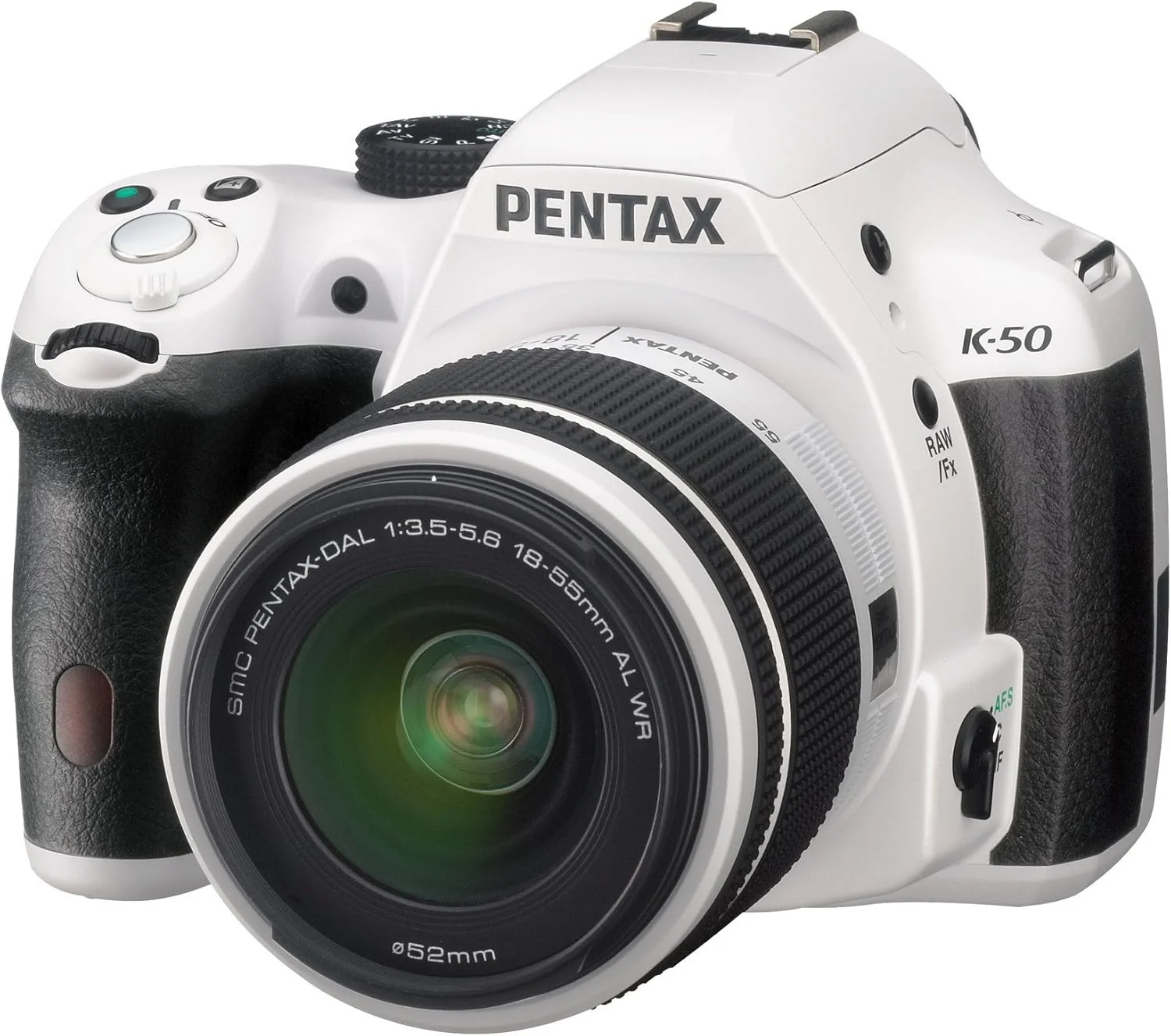 دوربین دیجیتال SLR پنتاکس K-50 16 مگاپیکسلی همراه با لنزهای DA L 18-55mm WR f3.5-5.6 و 50-200mm WR (سفید)