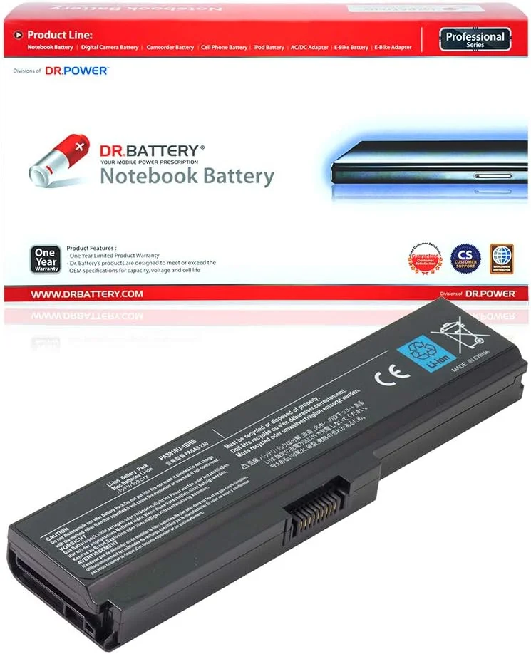 باتری جایگزین DR. BATTERY PA3817U-1BRS برای لپ‌تاپ‌های Toshiba Satellite C670 C675 L600 L650 L700 L750، سازگار با باتری‌های PA3817U-1BAS PA3818U-1BRS PA3819U-1BRS PA3816U-1BAS [10.8V / 48Wh]