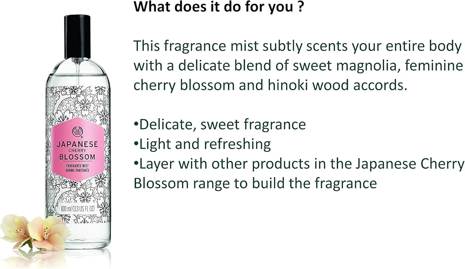 اسپری خوشبو کننده بدن شکوفه گیلاس ژاپنی بادی شاپ ۱۰۰ میلی لیتر - رایحه ای لطیف و شیرین، سبک و با طراوت با رایحه های ظریف گل اسپری خوشبو کننده بدن شکوفه گیلاس ژاپنی بادی شاپ ۱۰۰ میلی لیتر - رایحه ای لطیف و شیرین، سبک و با طراوت با رایحه های ظریف گل