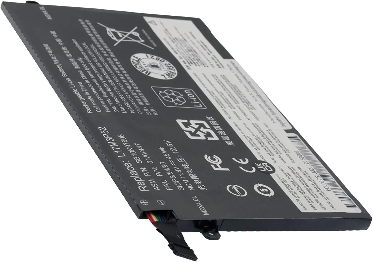 باتری لپ تاپ سازگار برای لپ تاپ با ظرفیت 45 وات ساعت برای مدل های Lenovo ThinkPad E14 E15 E480 E485 E490 E495 E580 E585 E590 E595 L17M3P52 L17M3P51 01AV446 01AV447 01AV448 SERIES