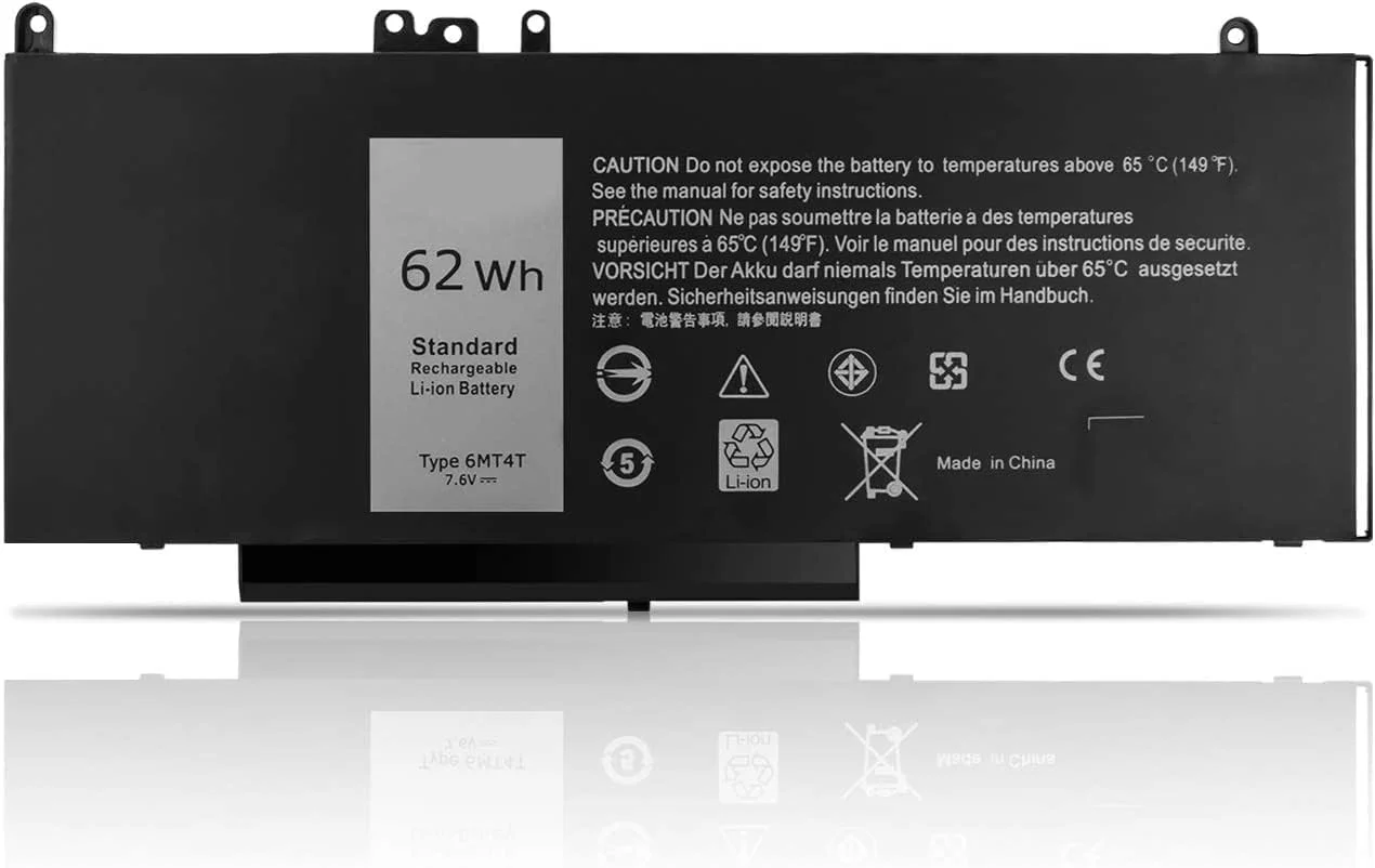 باطری اصلی لپ تاپ 62WH 6MT4T مناسب برای Dell Latitude E5470 E5570 E5270 Precision 15 3510 Mobile Workstation WYJC2 VMKXM 7V69Y TXF9M 0C1P4 79VRK 07V69Y 451-BBTW 451-BBUN 451-BBUQ 535NC HK6DV