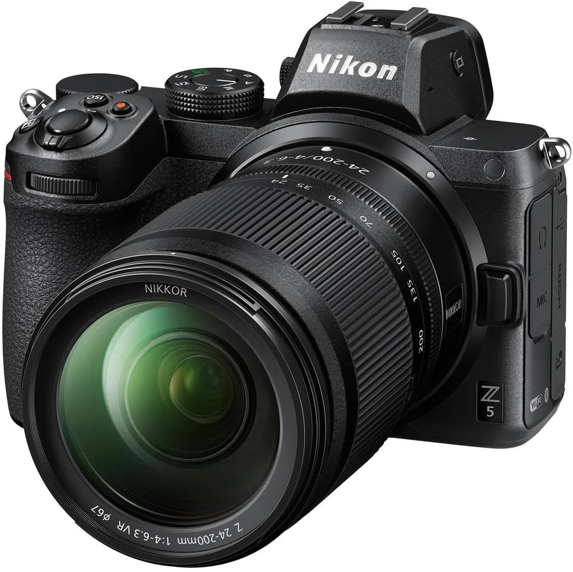 دوربین بدون آینه فول فریم نیکون Z5 با لنز زوم 24-200 میلیمتری VR، بستهی ضروری با کارت SD 64 گیگابایتی، کیف، باتری اضافی، بند مچی، سهپایه انعطافپذیر و لوازم جانبی دوربین بدون آینه فول فریم نیکون Z5 با لنز زوم 24-200 میلیمتری VR، بستهی ضروری با کارت SD 64 گیگابایتی، کیف، باتری اضافی، بند مچی، سهپایه انعطافپذیر و لوازم جانبی