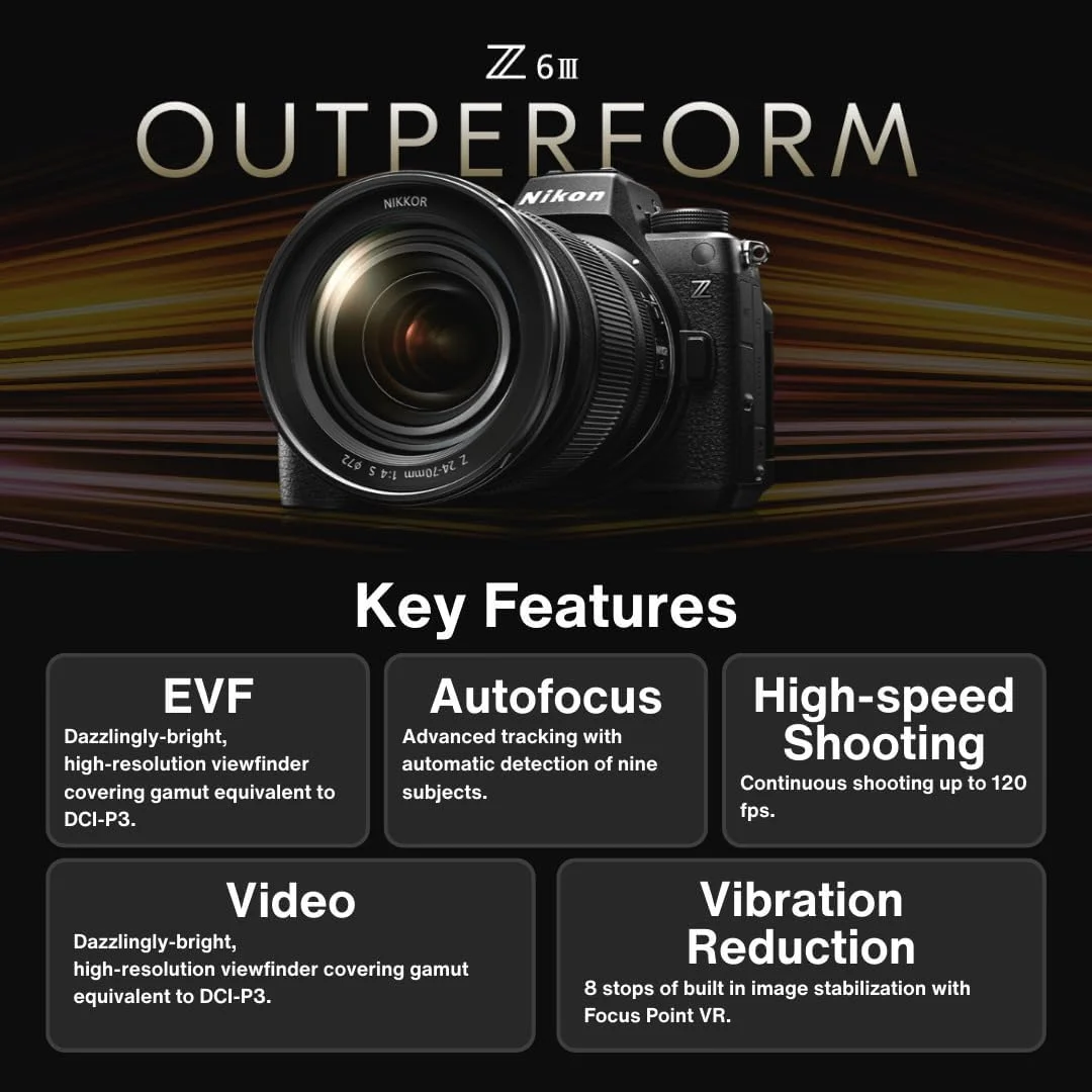 دوربین بدون آینه نیکون Z6III به همراه آداپتور اتصال نیکون FTZ II (2 قطعه)