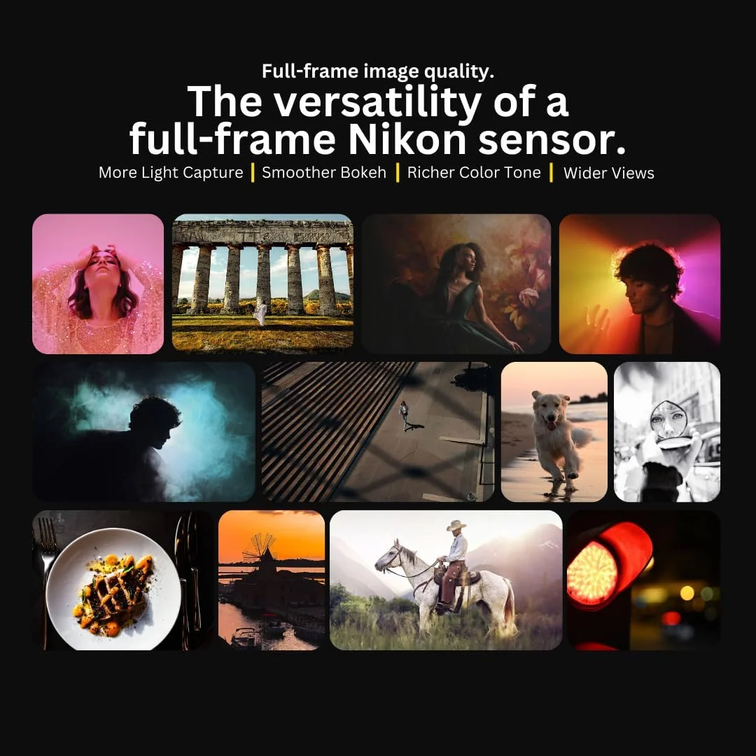 دوربین بدون آینه نیکون Z f با لنز 40 میلی‌متری به همراه کیف پیام‌رسان شانه‌ای دوربین Fulton Precision، فیلتر محافظ لنز UV 52 میلی‌متری و کارت حافظه 64 گیگابایتی Extreme Pro SDXC UHS-I (4 قطعه)