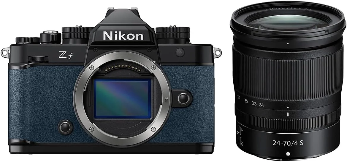 دوربین بدون آینه نیکون Z f، آبی با لنز NIKKOR Z 24-70mm f/4 S