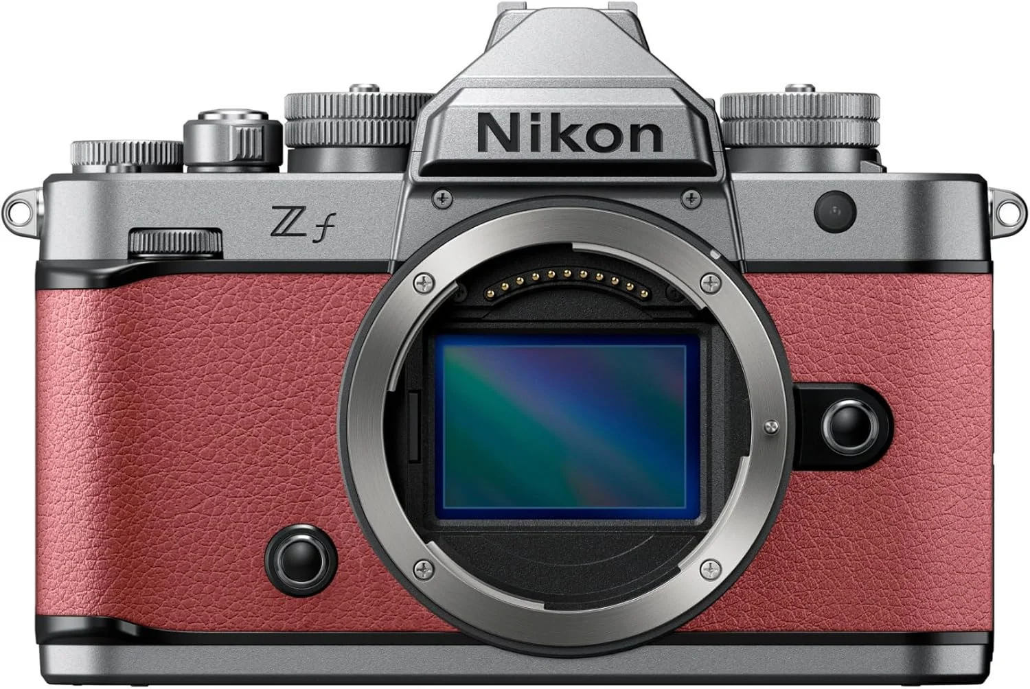 دوربین بدون آینه نیکون Zf با حسگر فول فریم 24.5 مگاپیکسلی، فیلمبرداری 4K UHD با سرعت 30 فریم بر ثانیه، صفحه لمسی متغیر، منظره یاب OLED، دو اسلات کارت حافظه (نقره ای و صورتی بنفش)