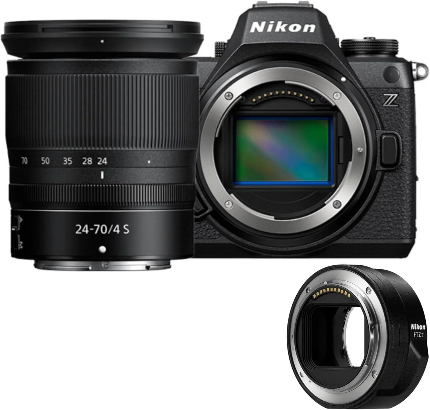 دوربین بدون آینه نیکون Z6III با لنز Nikkor Z 24-70mm f4 S به همراه آداپتور Nikon FTZ II (شامل 2 قلم کالا)