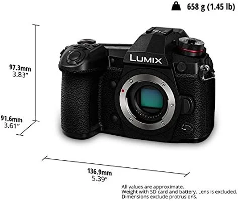 دوربین دیجیتال 4K پاناسونیک LUMIX G9، دوربین بدون آینه 20.3 مگاپیکسلی به همراه حالت رزولوشن بالا 80 مگاپیکسلی، لرزشگیر 5 محوره Dual I.S. 2.0، LCD 3 اینچی، DC-G9 (مشکی) دوربین دیجیتال 4K پاناسونیک LUMIX G9، دوربین بدون آینه 20.3 مگاپیکسلی به همراه حالت رزولوشن بالا 80 مگاپیکسلی، لرزشگیر 5 محوره Dual I.S. 2.0، LCD 3 اینچی، DC-G9 (مشکی)