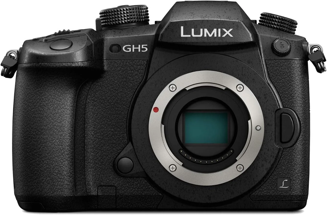 دوربین دیجیتال 4K پاناسونیک LUMIX GH5، دوربین بدون آینه 20.3 مگاپیکسلی با حسگر MOS دیجیتال زنده، لرزشگیر دوگانه 5 محوره I.S. 2.0، ویدئو 4K 4:2:2 10 بیتی، خروجی HDMI با اندازه کامل، LCD 3.2 اینچی، DC-GH5 (مشکی)