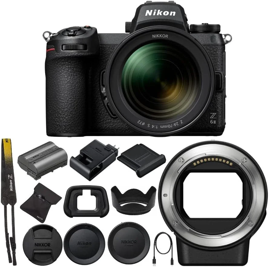 دوربین بدون آینه نیکون Z 6II به همراه لنز NIKKOR Z 24-70mm f/4 S و آداپتور Nikon FTZ II Mount