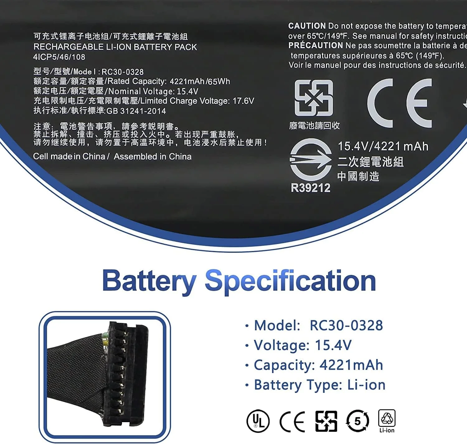 باتری لپ تاپ سازگار با 65Wh RC30-0328 برای Razer Blade 15 Base Edition 2020 2021 RTX 2060 3060 i7-10750H RZ09-0328 RZ09-0351 RZ09-03287E22-R341 RZ09-03287W22-R3W1 باتری لپ تاپ سازگار با 65Wh RC30-0328 برای Razer Blade 15 Base Edition 2020 2021 RTX 2060 3060 i7-10750H RZ09-0328 RZ09-0351 RZ09-03287E22-R341 RZ09-03287W22-R3W1