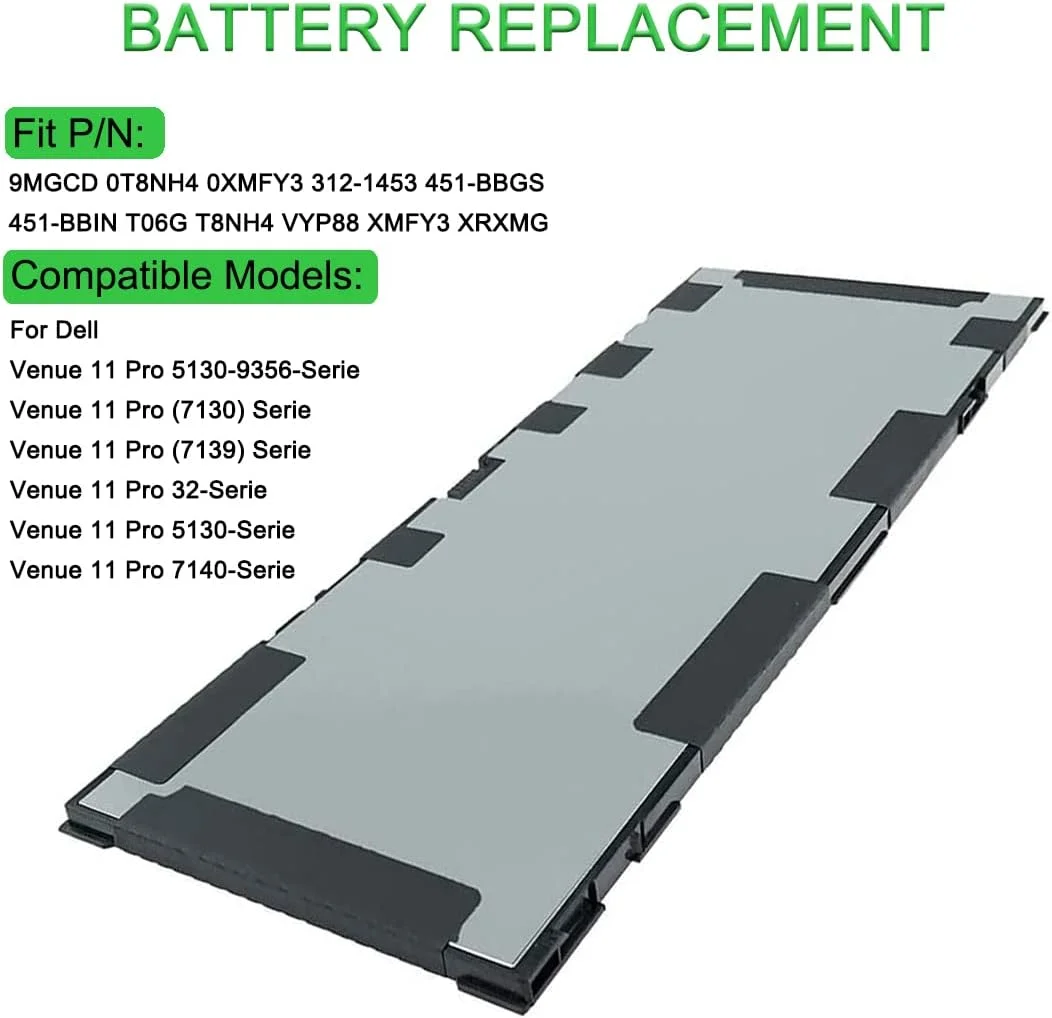 باتری لپ تاپ جایگزین XITAIAN 7.4V 32Wh 9MGCD برای تبلت Dell Venue 11 Pro (5130) 9MGCD XMFY3 312-1453 VYP88