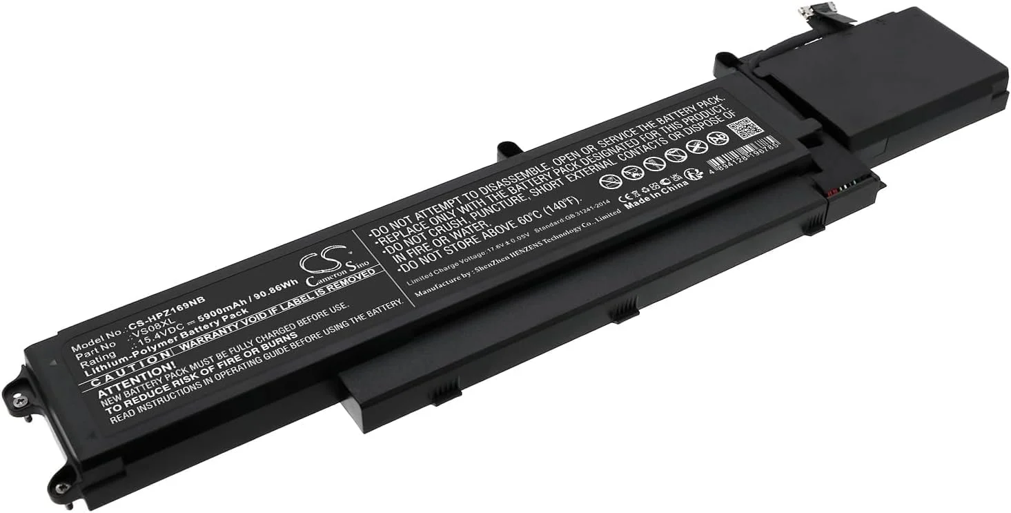 باتری لپ تاپ VS08XL 95Wh سازگار با H.P ZBook Fur y 16 G-9 Work- station/ZBook Fu.ry 16 G10 Work- station/Fury 16 G11 Work- station Series TPN-IB0N TPN-DB1F M85951-171