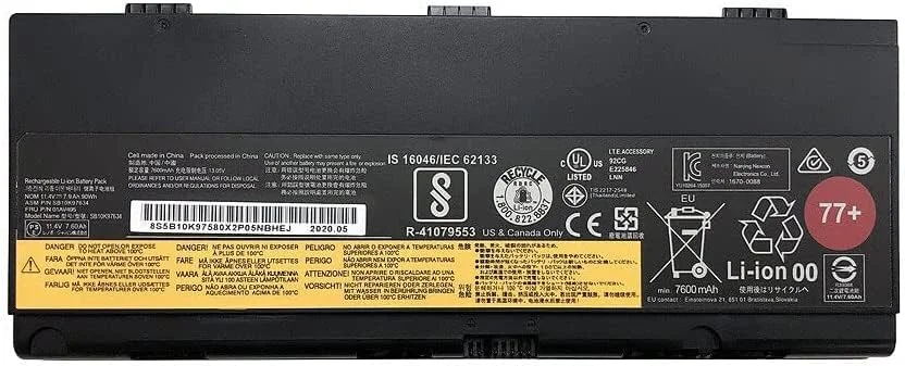 باتری ThinkPad 77+ 90Wh - P50 P51 P52 00NY492 00NY493 (باتری غیر اورجینال)
