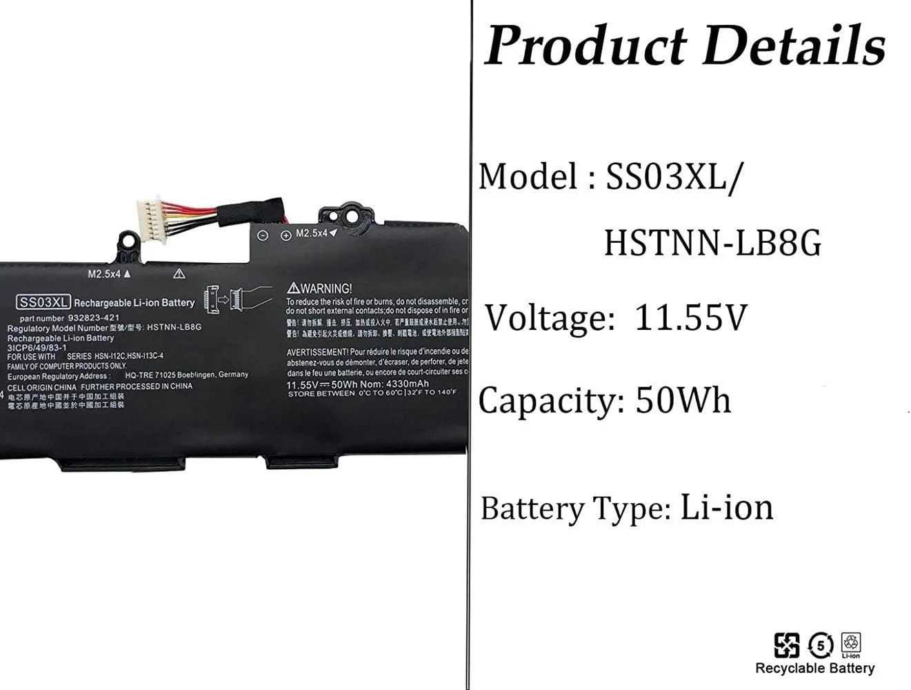 باتری لپ تاپ RedX HSTNN LB8G SS03XL برای Hp EliteBook 730 735 740 745 755 830 840 846 G5 745 840 G6 ZBOOK 14U G5 G6 HSN I12C Series 933321 855 932823 421 11.55V 50Wh، مشکی باتری لپ تاپ RedX HSTNN LB8G SS03XL برای Hp EliteBook 730 735 740 745 755 830 840 846 G5 745 840 G6 ZBOOK 14U G5 G6 HSN I12C Series 933321 855 932823 421 11.55V 50Wh، مشکی