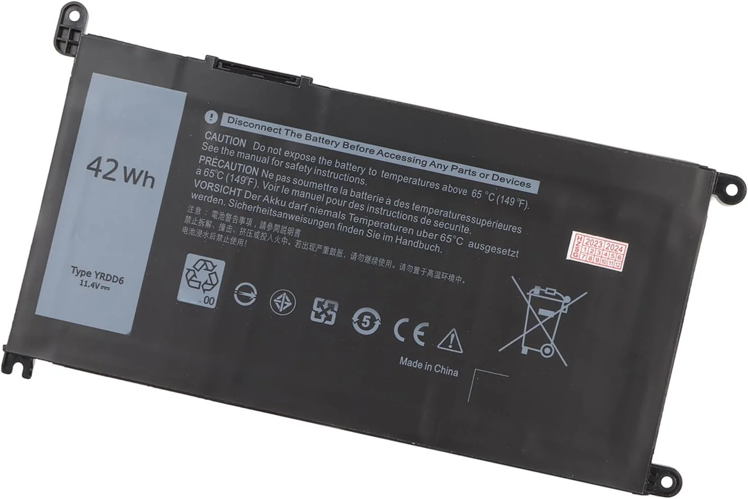 باتری جایگزین لپ تاپ Sorandy YRDD6 42WH برای سری Dell Inspiron 15 3000 5000 7000، لپ تاپ های 3501 3582 3583 3584 3593 5584 5585 5590 5591 5593 5594 5598 7586، SORANDY9R0TO1SK8H