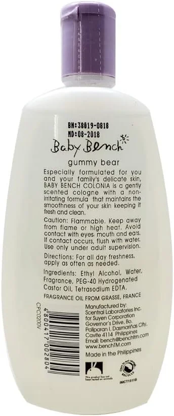 ادکلن کودکانه بنچ با رایحه خرسی پاستیلی - رایحه ای شیرین و دلپذیر - ادکلنی با رایحه ملایم برای نوزادان - ماندگاری طولانی - تست شده از نظر پوستی و بالینی - 200 میلی لیتر