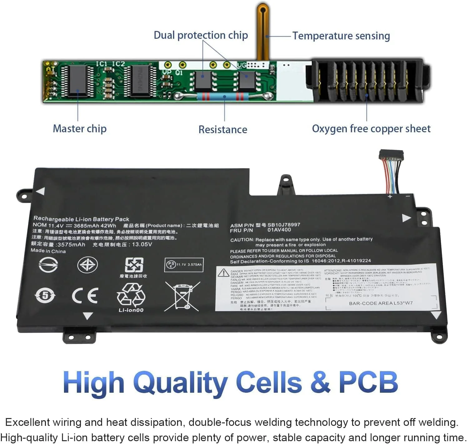 01AV401 SB10J78998 01AV400 01AV402 SB10J78999 SB10J78997 01AV435 01AV436 جایگزینی برای Lenov.o ThinkPad 13 نسل اول/دوم 13 Chromebook S2 نسل اول/دوم (11.25V 42Wh)