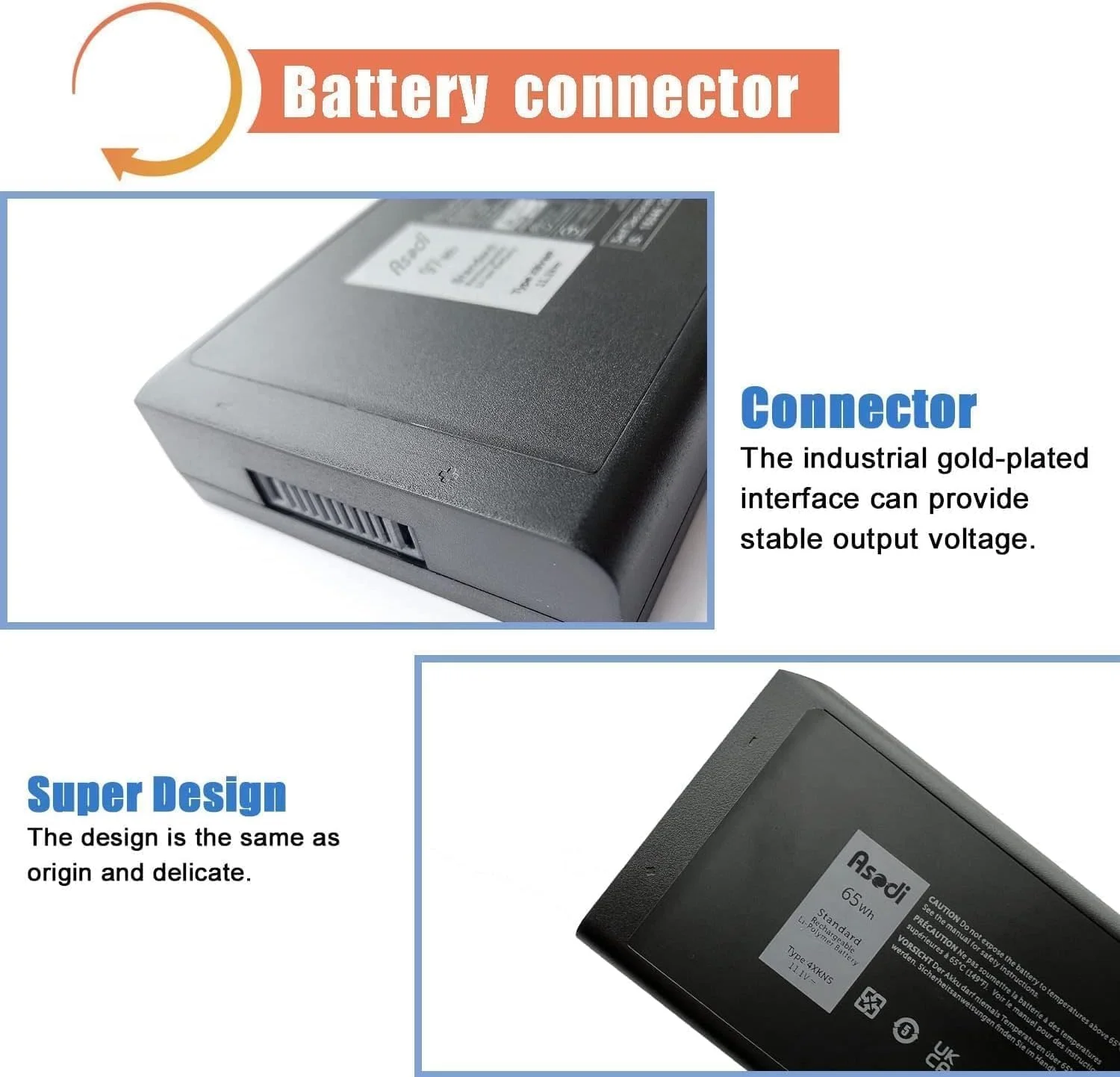 باتری لپ تاپ جایگزین 11.1V 97Wh X8VWF 4XKN5 برای دل Latitude E5404 E7404 VCWGN 5XT3V 05XT3V 09FN4 تبلت