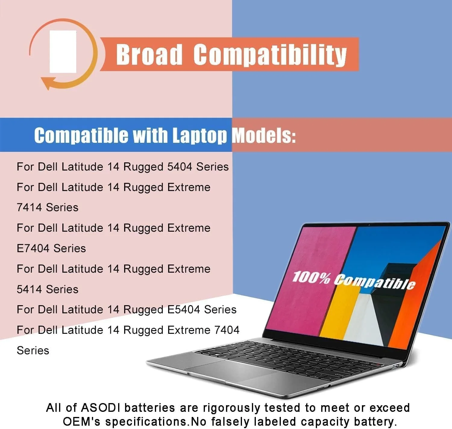 باتری لپ تاپ جایگزین 11.1V 97Wh X8VWF 4XKN5 برای دل Latitude E5404 E7404 VCWGN 5XT3V 05XT3V 09FN4 تبلت