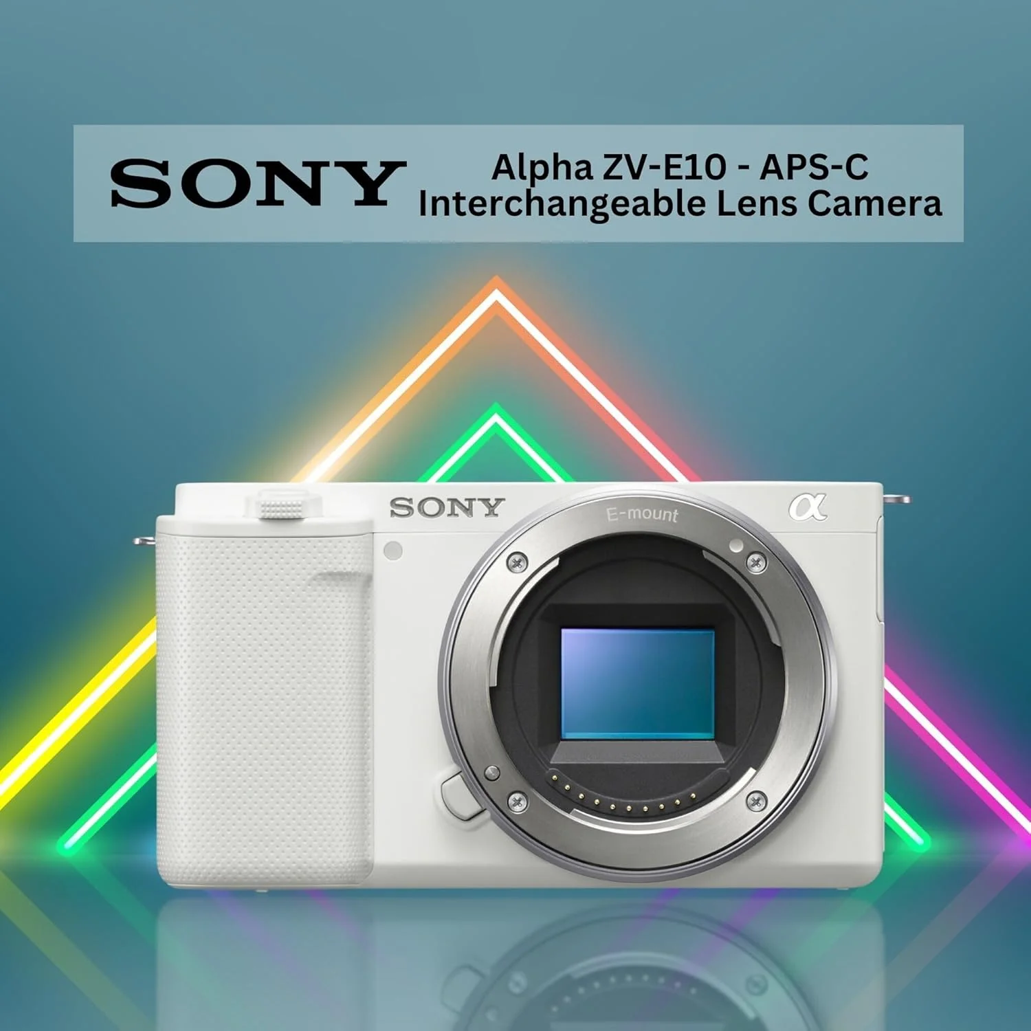 دوربین ولاگ بدون آینه سونی آلفا ZV-E10 APS-C با لنز قابل تعویض - فیلمبرداری 4K، صفحه نمایش چرخان همراه با میکروفون شات گان، کارت SD 128 گیگابایتی، نرم افزار ویرایش Corel و لوازم جانبی (6 قطعه)