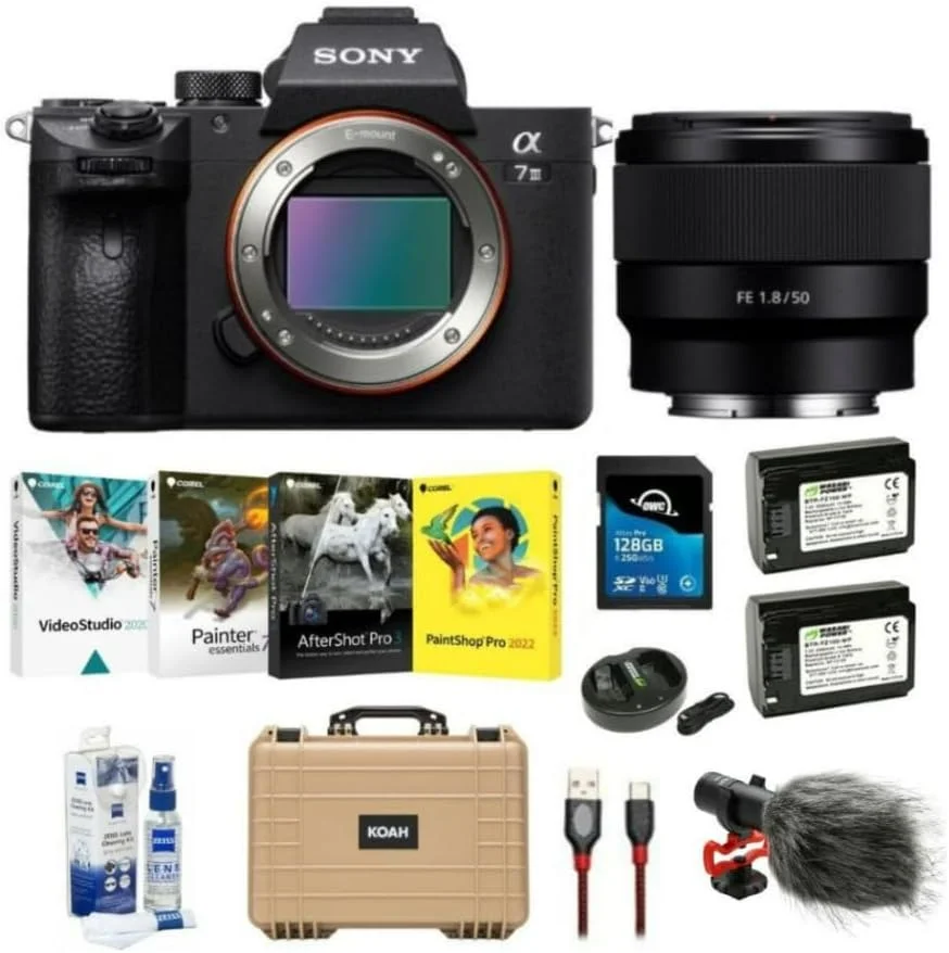 دوربین بدون آینه فول فریم سونی a7 III (فقط بدنه) به همراه لنز SEL50F18F