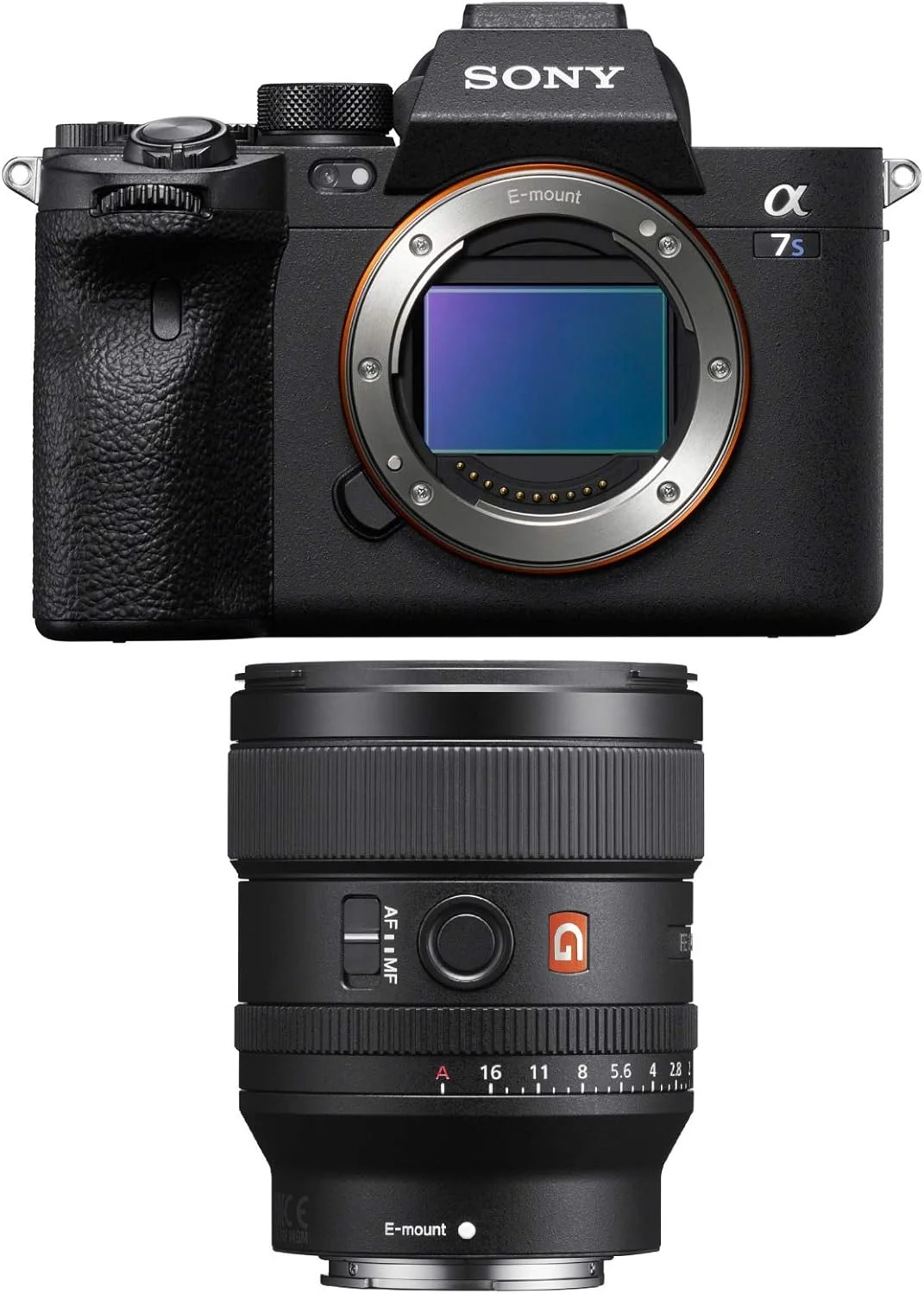 دوربین دیجیتال بدون آینه سونی Alpha a7S III به همراه لنز، مجموعه نرم‌افزاری، کارت حافظه، باتری قابل شارژ و شارژر، و کیف لوازم جانبی و کیت تمیزکننده (6 قطعه)